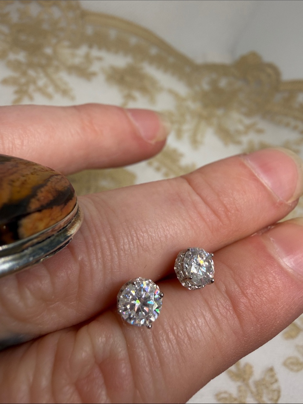 Moissanite .5 CT Stud Earrings S925 Hidden Halo Old Money Certified